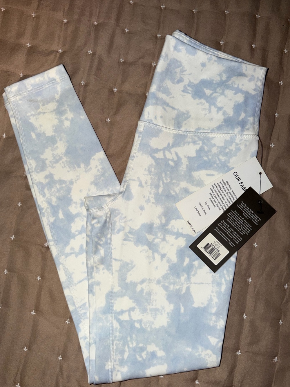 Glyder Leggings - Light Blue & White